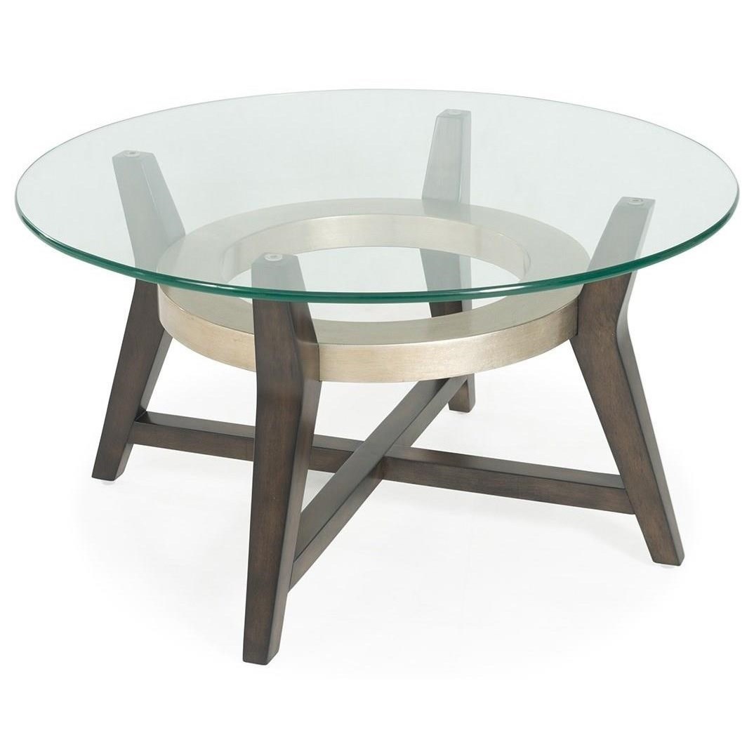 Bassett Mirror Thoroughly Modern Elston Round Cocktail Table with Glass